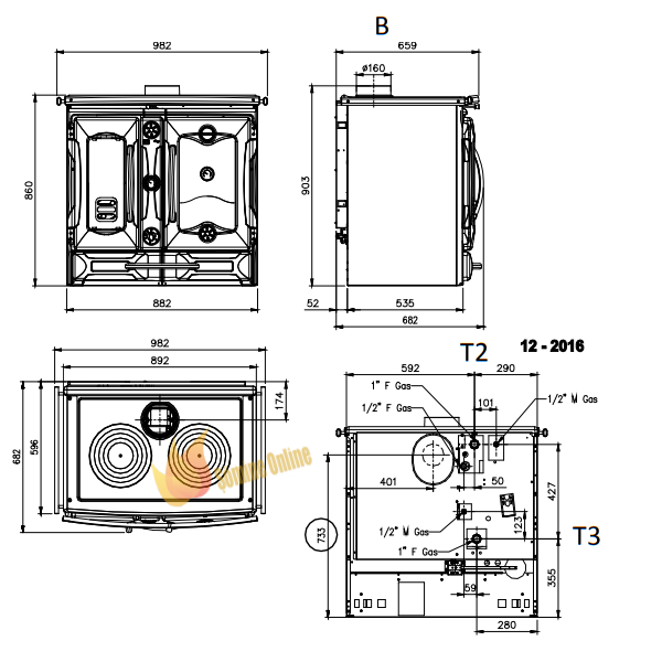 La Nordica Termo Suprema Compact DSA Kaloriferli Kuzine Soba - Görsel 6