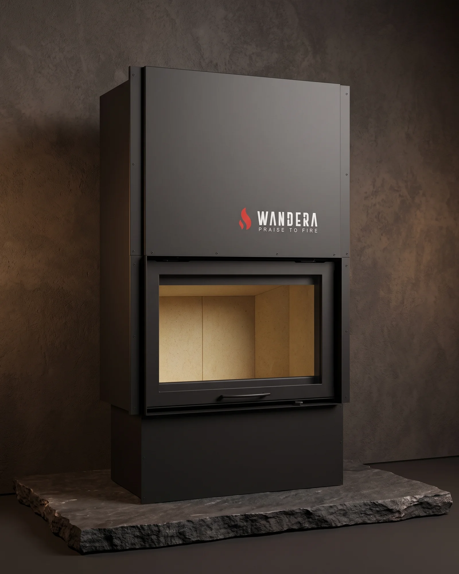 Wandera FRONTAL 80-55-ETRK-F Asansörlü Şömine Haznesi - Görsel 3